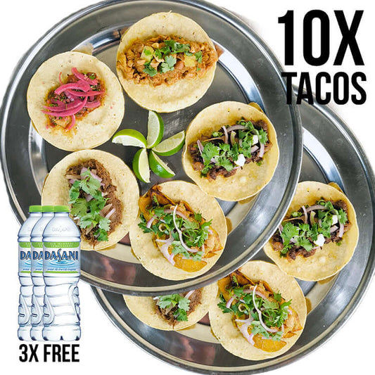 10 Taco Set (Mix & Match) FREE 3X Mineral Water